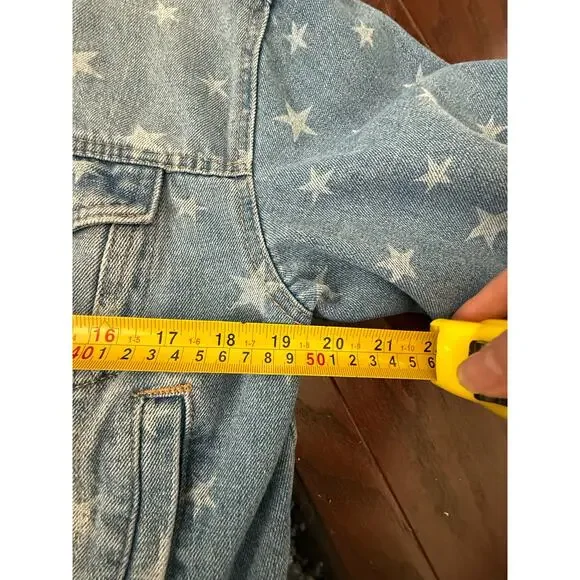 Highway Jeans Star Print Cropped Denim Jacket Women’s Medium Blue Jean Coat - Picture 8 of 8